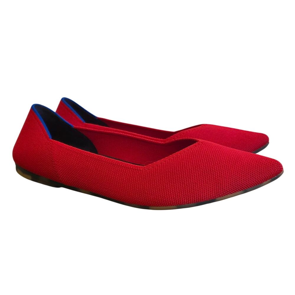 Rothys The Point II Flats Womens 10.5 Lollipop Red Knit Pointed Toe Shoes